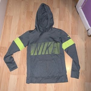 Women’s gray and neon yellow Nike hoodie